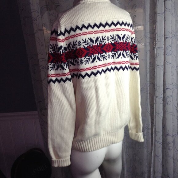 Izod Ski Sweater UNISEX S/P Chunky, Cable Knit, Preppy, Colligate, Ivy League - Picture 5 of 8